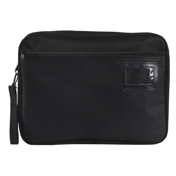 Marbig 41cm Fabric Convention Satchel Expanding Storage File Organiser Black