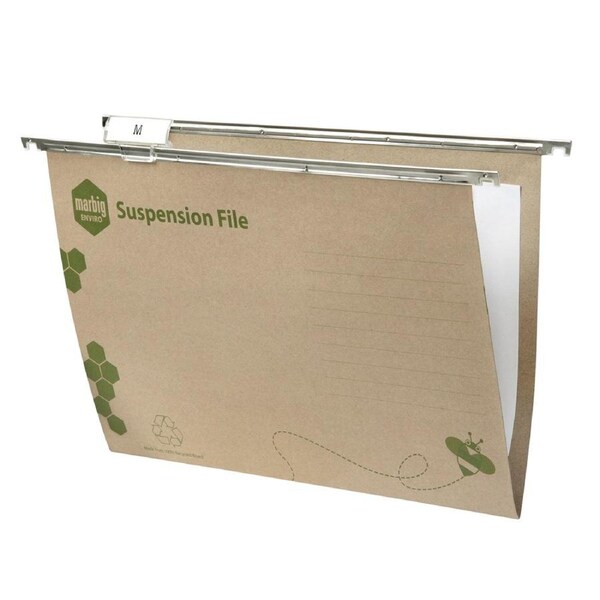 50pc Marbig Suspension File Enviro w/ Nylon w/ Complete Tabs And Insert