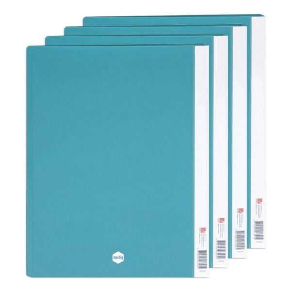 4PK Marbig 40-Page A4 Non-Refillable Document/File Display Book w/ Cover - Green