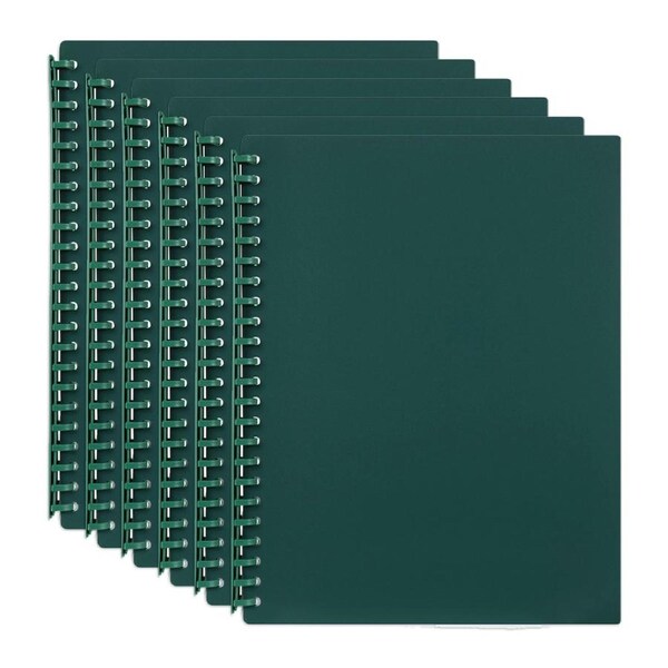 6PK Marbig 20-Pocket A4 Refillable Document/File Holder Display Book - Dark Grn