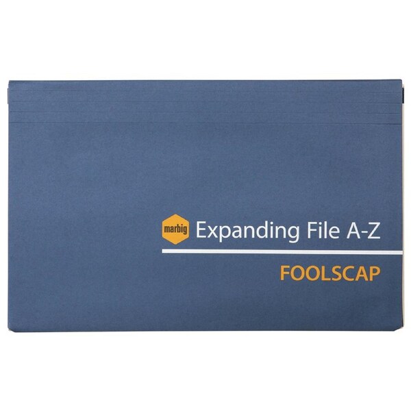 Marbig Manilla Expanding Foolscap A-Z File Organiser Document Storage Black
