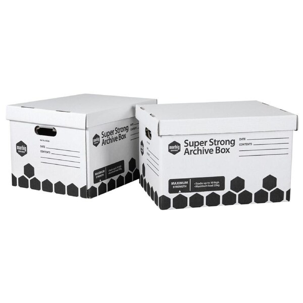 2pc Marbig Super Strong Double Layer Archive/Storage Organiser Box 20x70.5x57cm