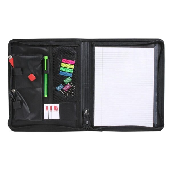Marbig Conference Folio Storage Stationery Office Organiser Holder w/Zip BLK