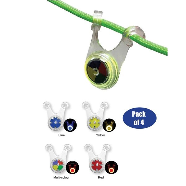 4PK Camp Pro Guy Rope Warning Light/Hanging Hiking/Camping Tent Signal Torch