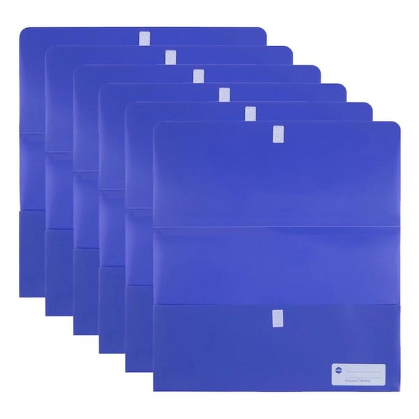 6PK Marbig Durable Footscalp Polypick Documents Holder Filing Wallet - Purple