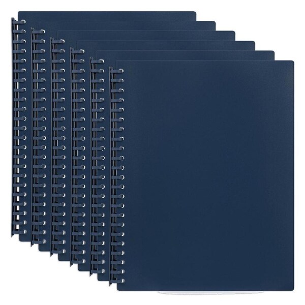 6PK Marbig 20-Pocket A4 Refillable Document/File Holder Display Book - Dark Blue