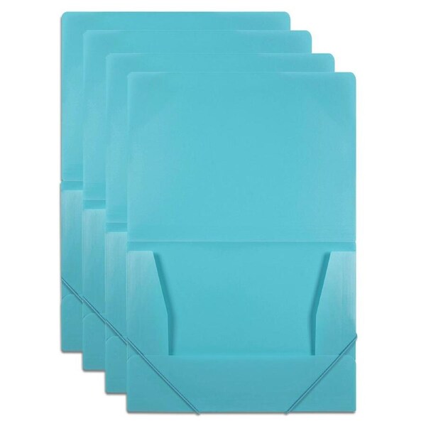 4PK Marbig Document A4 File Organiser w/ Elastic Stationery Paper Storage Marine