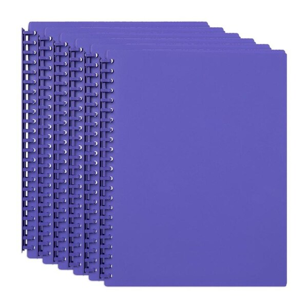6PK Marbig 20-Pocket A4 Refillable Document/File Holder Display Book - Purple