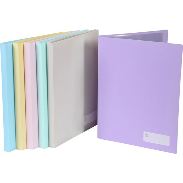 6PK Marbig 20-Pocket A4 Non-Refillable Document Display Book - Pastel Assorted