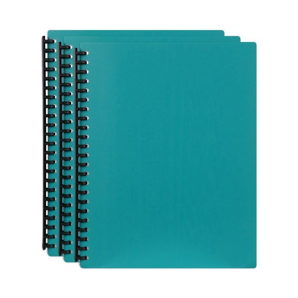 3PK Marbig 40-Pocket A4 Refillable Document/File Holder Display Book - Green