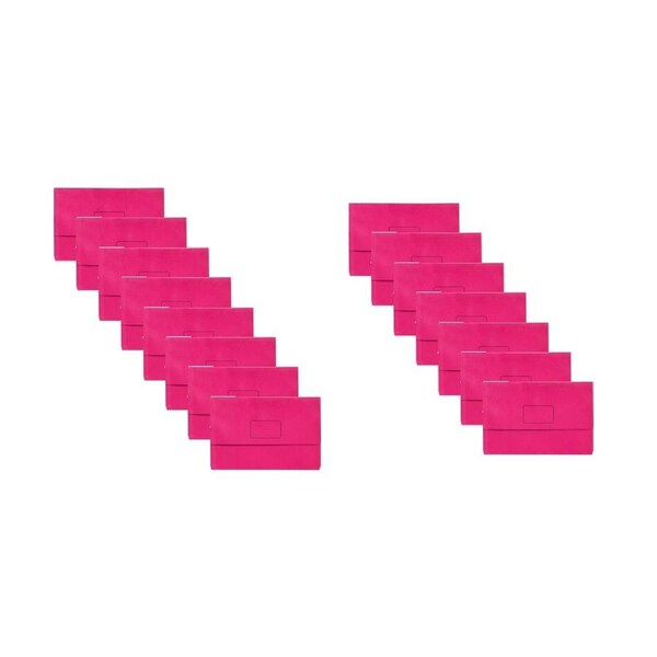 15PK Marbig Slimpik Foolscap Document Wallet Holder Paper Stationery Storage Pnk