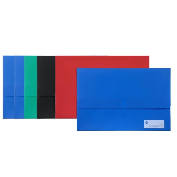 6PK Marbig Polypick Foolscap Document Wallet File/Paper Office Organiser Assort