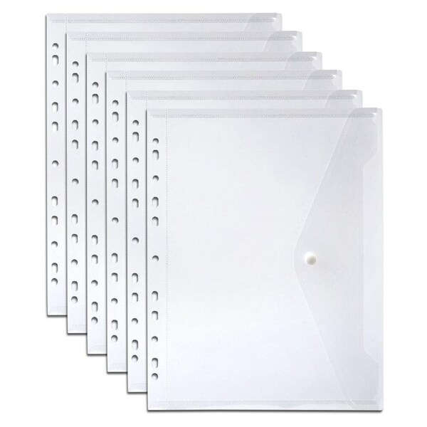 6PK Marbig Right Side Open A4 File Ring Binder Document Wallet Sleeve Pocket CLR