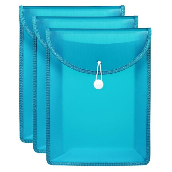 3PK Marbig Top Load A4 File Document Sheet Paper Holder Office Organiser Aqua