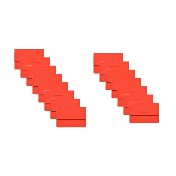 15PK Marbig Slimpik Foolscap Document Wallet Holder Paper Stationery Storage Red