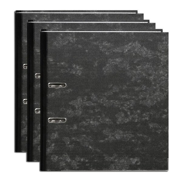 3PK Marbig Half Lever Arch Dual Ring File Binder Reinforced Spine A4 Page Black