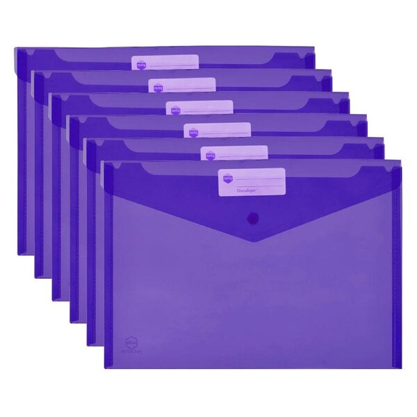 10PK Marbig A4 File Doculope 150pg Document Wallet Office Paper Organiser PRPL