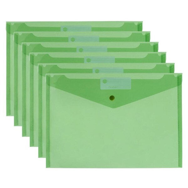 10PK Marbig A4 File Doculope 150pg Document Wallet Office Paper Organiser Green