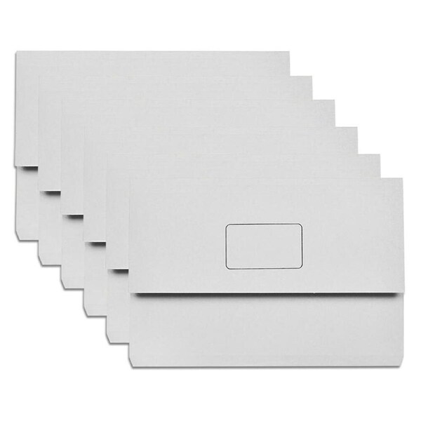 15PK Marbig Slimpik Foolscap Document Wallet Holder Paper Stationery Storage Gry