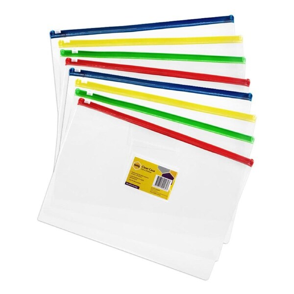8PK Marbig 33.5cm Clear Case A4 File Document Holder Organiser Storage Assorted
