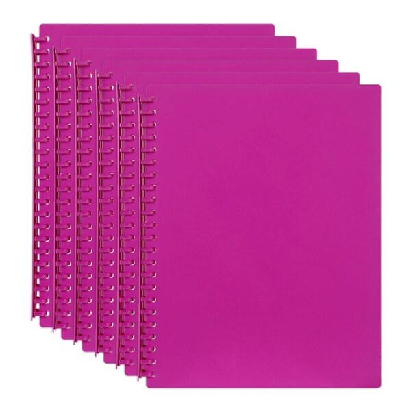 6PK Marbig 20-Pocket A4 Refillable Document/File Holder Display Book - Pink