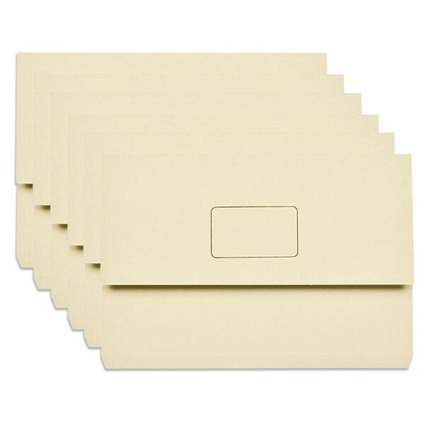 15PK Marbig Slimpik Foolscap Document Wallet Holder Paper Stationery Storage