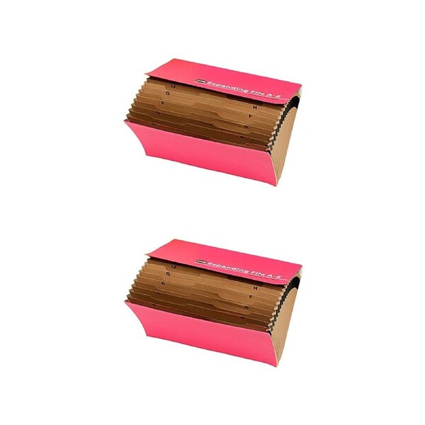 2PK Marbig Expanding Document File Footscalp A-Z Indexed Segment Assorted Colour