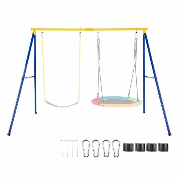 Costway 300kg Saucer Tree Swing Set Extra-Large 2 Seat Outdoor Heavy-duty Swing Hammock Chair Garden Backyard Playset