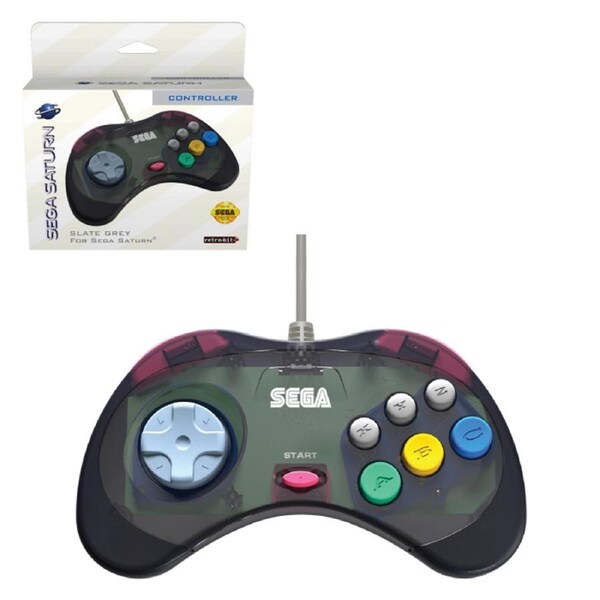 Retro-Bit Sega Saturn Wired Control Pad (Slate Grey)