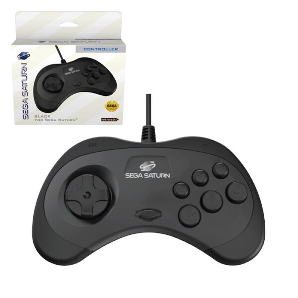 Retro-Bit Sega Saturn Wired Control Pad (Black)