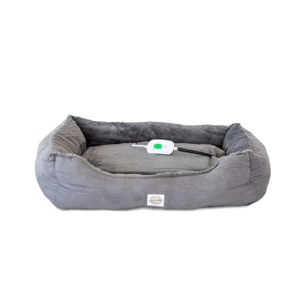 Hacienda Easy to Clean Electric Heated Rabbit Faux Fur Covering Pet Bed - Medium
