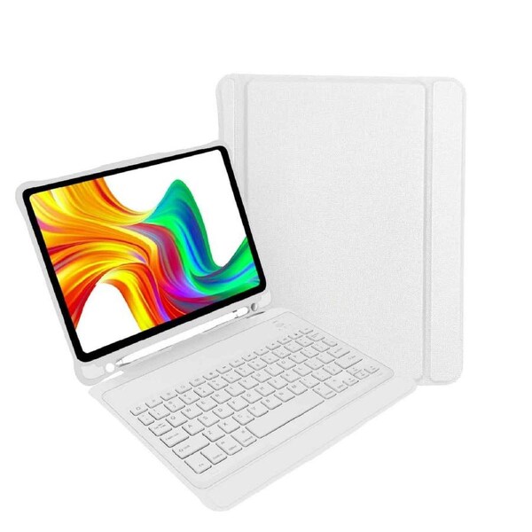 Laser White Wireless Keyboard Case for iPad 10.9" - Protective, Detachable, with Stand
