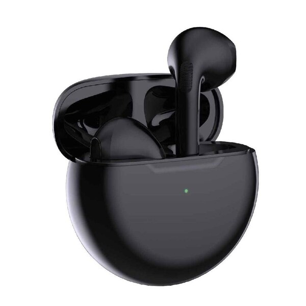 Laser Ergonomic TWS Earbuds - Black with Voice Assistant Compatibility - Long-Lasting Battery - USB-C