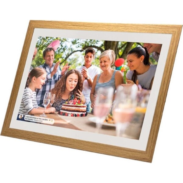 Frameo 15.6" Smart WiFi Digital Photo Frame White Oak