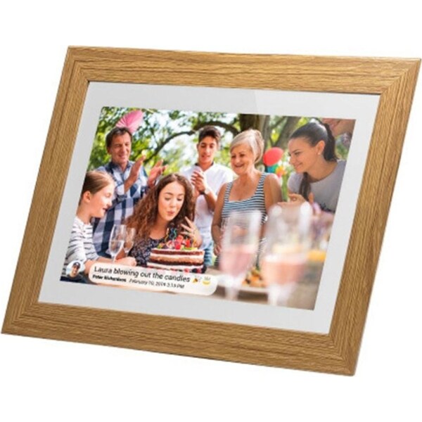 Frameo 7" Smart WiFi Digital Photo Video Frame White Oak