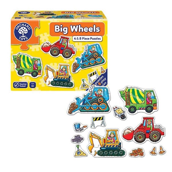 Orchard Toys Big Wheels 4 x 4 and 8 Piece Jigsaw Puzzle
