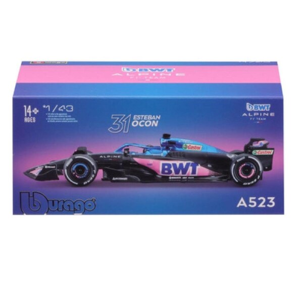 Bburago Formula Racing 2023 Renault Alpine A523 #31 Esteban Ocon With Helmet 1:43 Scale Diecast Vehicle