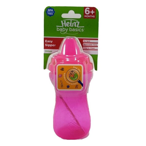 Heinz Baby Basics Easy Sipper Pink 6m+ 300ml Baby Bottle