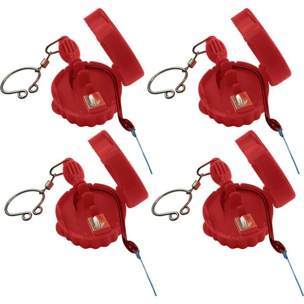2x 2pc Hookeze Fishing Knot Tying Tool/Quick Hook/Rigs/Rod Line Large Red