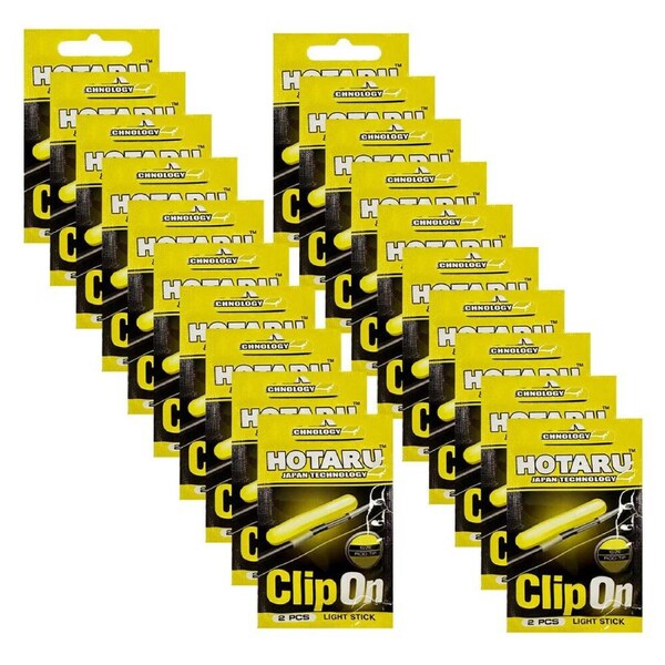 20x Hotaru Clip-On Fishing Rod Tip Light Stick/Luminous Night Glow Tackle Medium