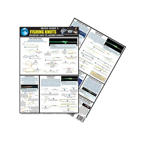 AFN A4 Quick Guide 2 Fishing Knots Gelspun Line To Leader Tips Handy Manual