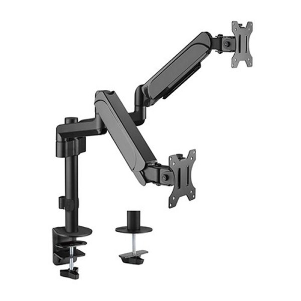 Brateck Dual Monitors Pole-Mounted Gas Spring Monitor Arm Fit Most 17'-32'