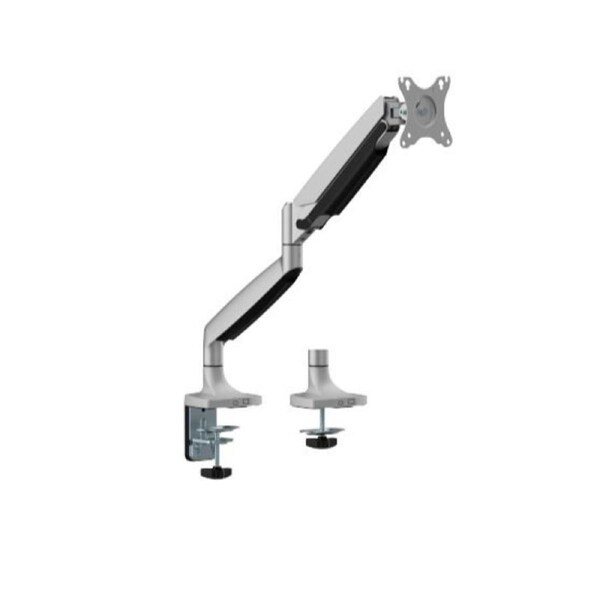 Brateck LDT82-C012E SINGLE SCREEN HEAVY-DUTY GAS SPRING MONITOR ARM For most 17'~45' Monitors, Matte Sliver (New)