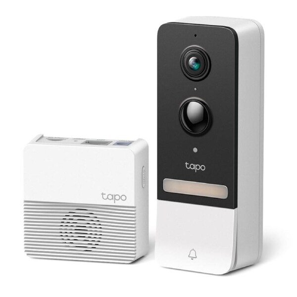 TP-Link Tapo D230S1 Smart Battery Video Doorbell, 2K 5MP Live View, Colour Night Vision, Water & Dust Resistant IP64