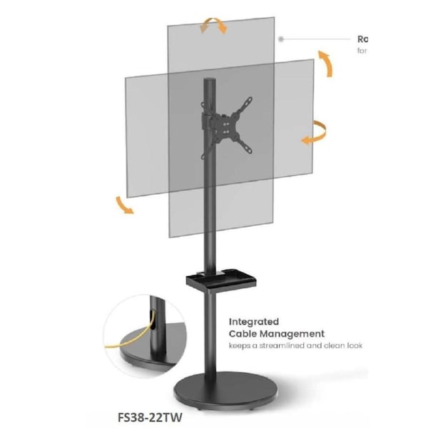 Brateck Mobile Spring assisted Display Floor Stand Fit Most 17'-35' Monitor Up to 10kg per screen VESA 75x75/100x100(NEW)