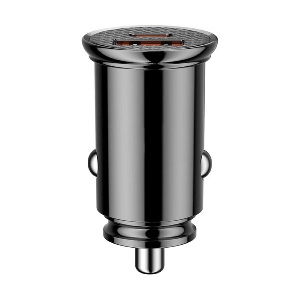 A+C 30W PPS Car Charger - Sleek Black Design for Dual Fast Charging Convenience