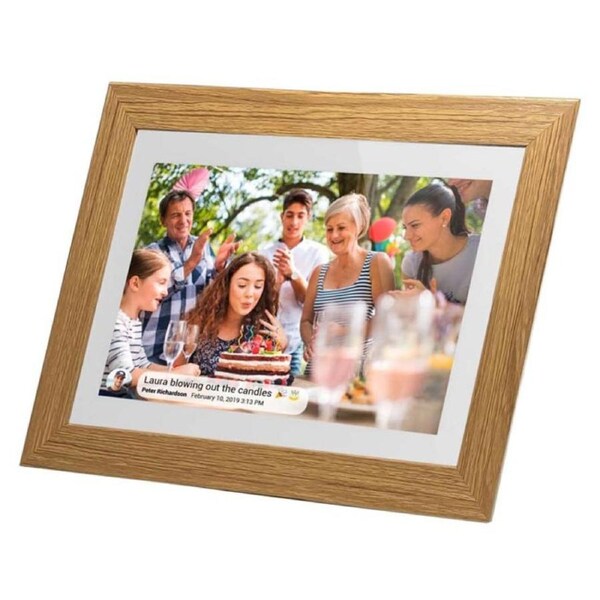 Frameo 10.1-inch Smart Photo Frame - White Oak