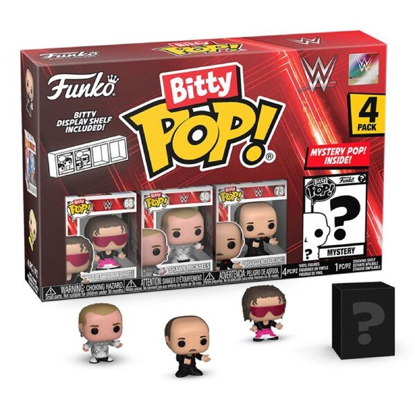 WWE Bert Hart Bitty 4 Pack Funko POP! Vinyl