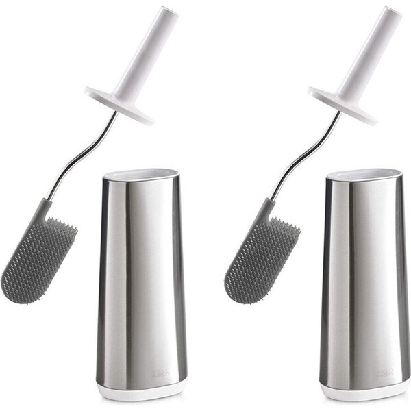 Joseph Joseph Flex Toilet Brush With Slim Holder Steel - Set of 2