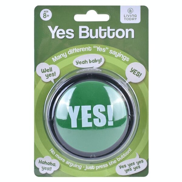 Living Today Yes! Sound Effect Novelty Joke Talking Response Button Toy 8+